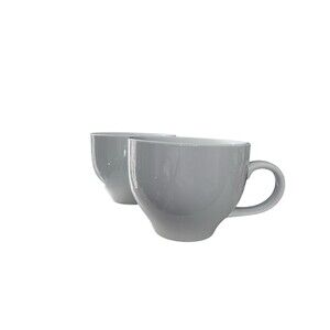 Pottery Barn GREAT WHITE Two 20 oz Jumbo Mugs/ Cups/Bowl Large Ceramic Classic